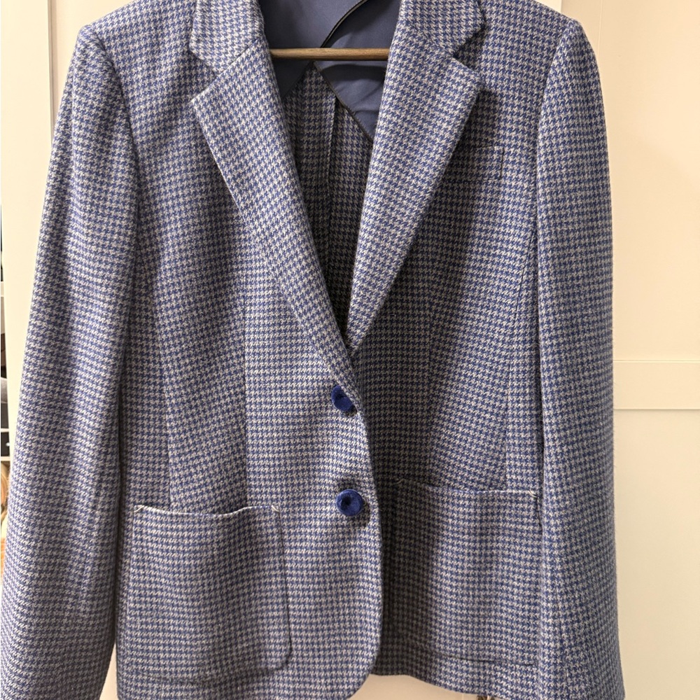 Kiton Blue and Gray Checkered Jacket